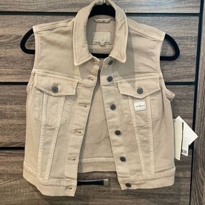 Brand new Calvin Klein denim vest - Tan